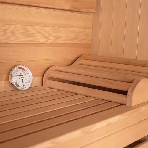 Vista 4 de Termómetro de sauna en Fahrenheit, termómetro higrómetro de sauna 2 en 1, medidor preciso de temperatura y humedad para saunas, accesorios de sauna