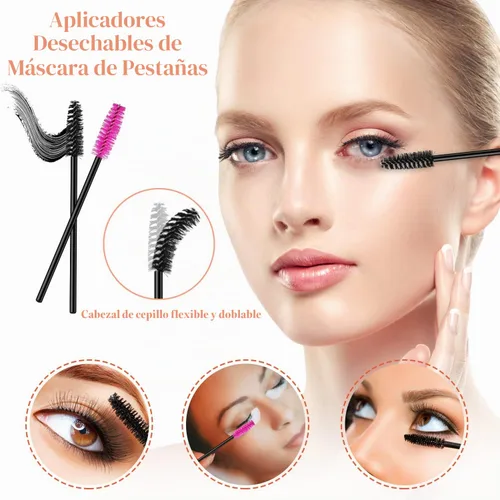 Vista 3 de BESARME Kit de herramientas de aplicadores de maquillaje desechables de 270 piezas 70 Disposable Eyeliner Brushes, 100 Mascara Wands Eyelash Brush