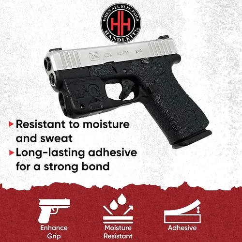 Vista 4 de Handleitgrips Handgun Grip Tape Compatible with Glock 43x and Glock 48 - Rubber Pistol Grip Wrap Tape, Easy Install Accessories, Veteran Owned, Made
