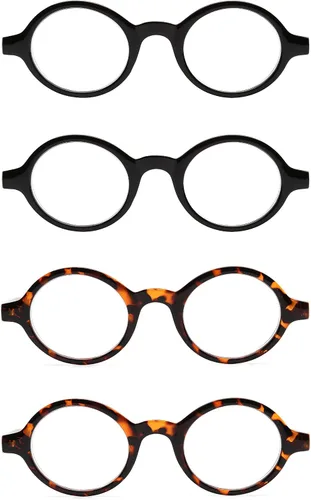 Vista 2 de JM Gafas de lectura con bisagra de resorte, 4 pares redondos y 3 pares de estilo ovalado +2.0
