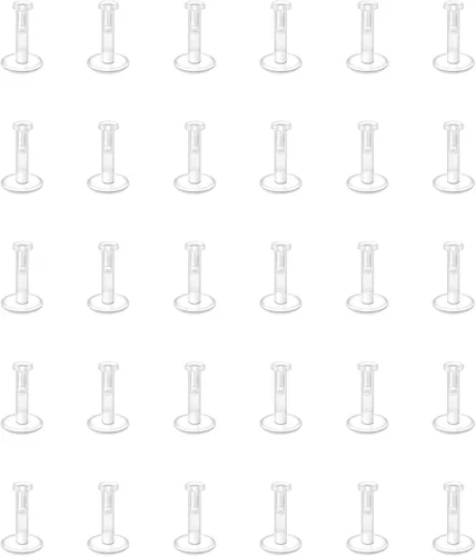 Vista 7 de D.Bella Pendientes de plástico – Aretes transparentes para cartílago y hélix tragus – 0.236 in, 0.315 in, 0.394 in Empuje en barra de -0.315 in