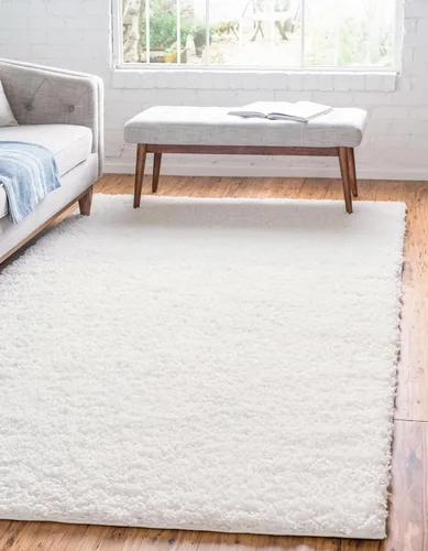 Vista 381 de Unique Loom Colección Davos Shag - Alfombra Lino