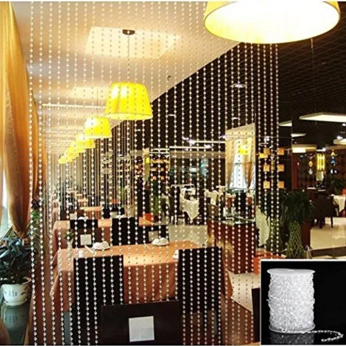 Vista 2 de KUPOO, carrete de abalorios transparentes símil cristal para decoración de bodas, de 99 pies