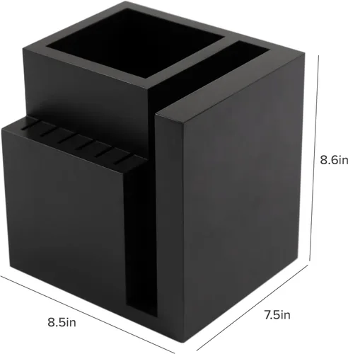 Vista 6 de KitchenEdge Bloque magnético de bambú para cuchillos y soporte para utensilios de cocina, almacenamiento elegante para cuchillos de chefs, cuchillos