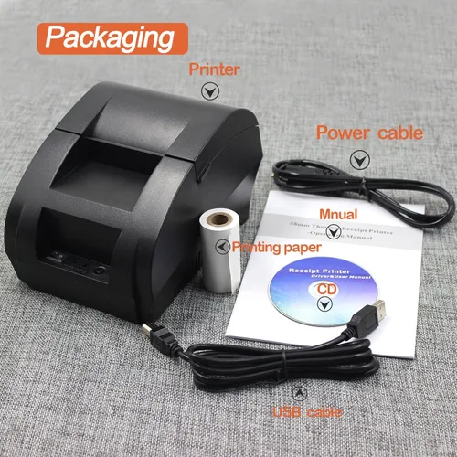 Vista 6 de symcode Impresora térmica de recibos USB de 2.283 in, impresión de alta velocidad de 3.543 in/seg, compatible con ESC/POS Print Commands Set