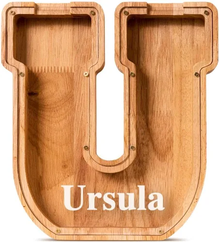 Vista 112 de SummiDate Alcancía de madera de letra para niños y niñas, Alfabeto, personalizada, regalo de cumpleaños y pascua para niños (A)