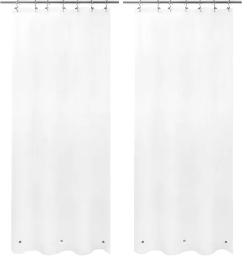 Vista 66 de Barossa Design - Forro de cortina estrecho de PEVA para ducha, con 3 imanes, impermeable, para cabina de baño pequeña, sin PVC, ojales metálicos