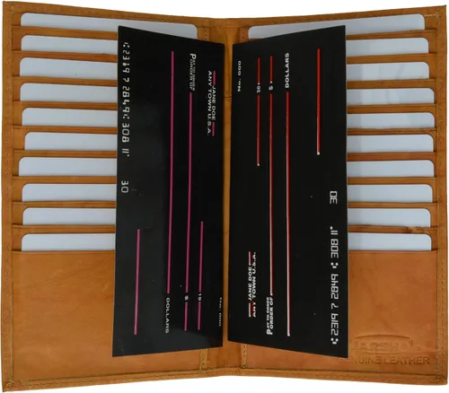 Vista 2 de Cartera de cuero para mujer con tarjeta de crédito doble