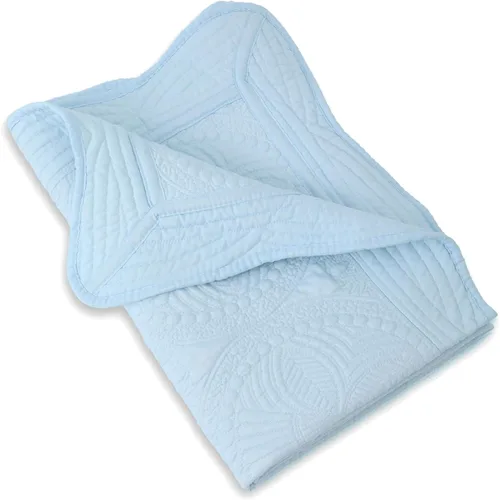 Vista 8 de MONOBLANKS Manta de Edredón de Bebé Personalizada Monograma Ligera con Relieve Escalonado para Todas las Estaciones (Gris)