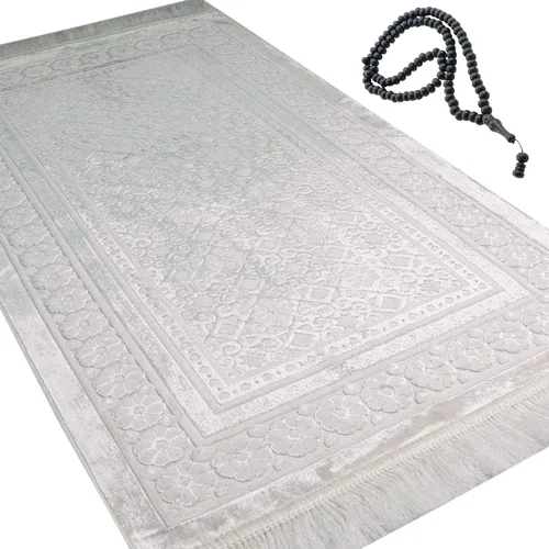 Vista 13 de Modefa Alfombra de Oración de Terciopelo – Alfombra Turca de Felpa Suave Janamaz Sajada Carpet para Hombres y Mujeres - Tapete de Oración Liso