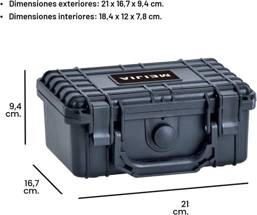 Vista 2 de MEIJIA Funda protectora impermeable IP67 portátil para todo tipo de clima, funda rígida, funda para cámara con espuma personalizable, para uso