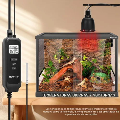 Vista 7 de REPTITRIP - Lámpara de calor para reptiles de 5.5 pulgadas con termostato de atenuación, 100 W máx
