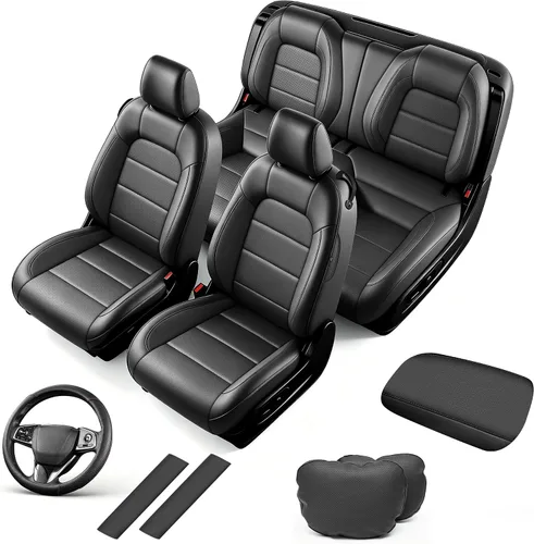 Vista 16 de AOMSAZTO Seat Covers for Mazda 3 2014 2015 2016 2017 2018 2-Negro