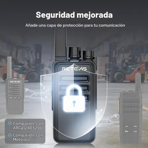 Vista 5 de Retevis Walkie Talkies digitales RT68D con modo analógico y digital