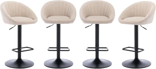 Vista 10 de EALSON Juego de 2 taburetes de bar giratorios ajustables, modernos taburetes de bar de altura de mostrador con respaldo bajo, cómodas sillas de bar