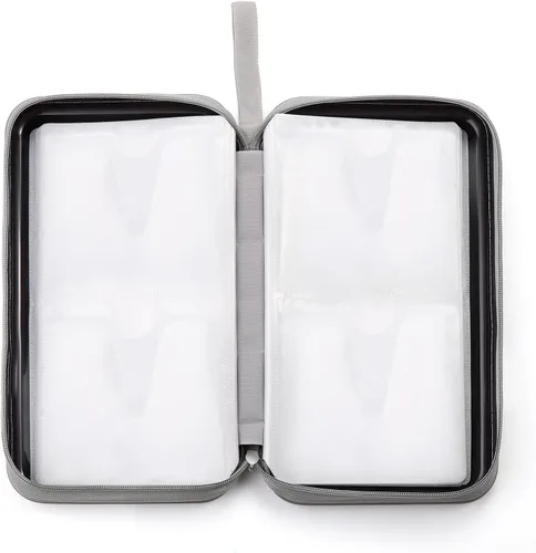 Vista 5 de UENTIP Funda para CD, capacidad para 96 CD, de plástico duro, cartera protectora para CD/DVD, para coche, hogar, viajes (96, negro) CD DVD
