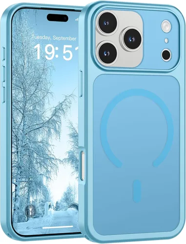 Vista 28 de SUPFINE Funda magnética para iPhone 11 Pro Max (compatible con MagSafe) (protección contra caídas de grado militar), delgada, translúcida mate, a