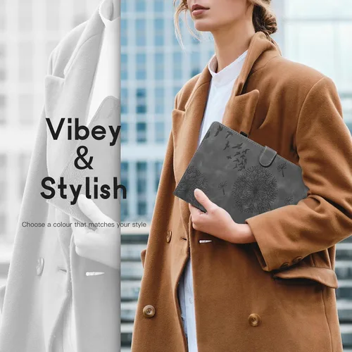 Vista 5 de Funda para tablet iPad Air de 11 pulgadas, diseño de diente de león con soporte para lápiz Apple, cierre magnético y recortes precisos, compatible