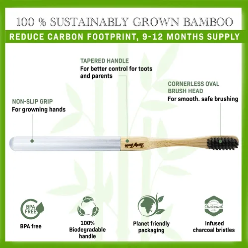 Vista 3 de Cepillo de dientes de bambú reemplazable con mango de aluminio, sin BPA, cerdas suaves Respetuoso con el medio ambiente, biodegradable