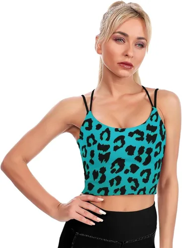 Vista 5 de Brasier deportivo para mujer, espalda cruzada, brasier de yoga con tirantes cruzados, tops de entrenamiento