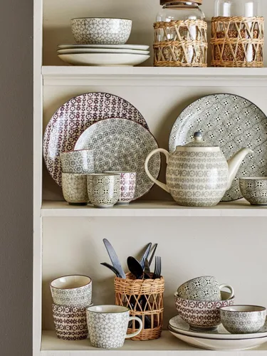Vista 3 de Bloomingville Lote de 4 petits gobelets en cramique Karine gris verde violeta