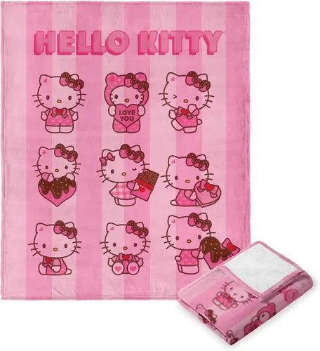 Vista 25 de Northwest Manta de Tiro Hello Kitty Silk Touch, 50" x 70", Love You Much Te amo mucho