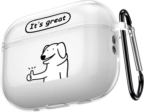 Vista 52 de Funda transparente para AirPods de 2ª generación de 1ª generación, diseño de gatito kawaii para mujeres, hombres y niños, funda de carga de TPU