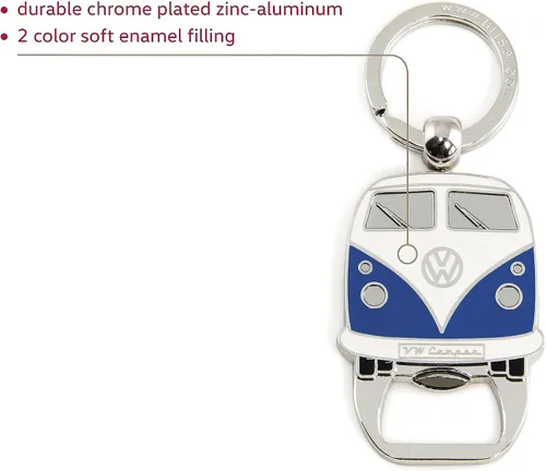 Vista 2 de BRISA VW Collection - Volkswagen Keychain Ring Keychain Accessory Keyholder with Bottle Opener in Beetle, T1, T2 Bus Design