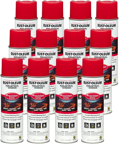 Vista 23 de Rust-Oleum 203035-12PK Pintura en aerosol invertida industrial a base de agua, 17 onzas, naranja alerta APWA, paquete de 12 unidades APWA Alerta