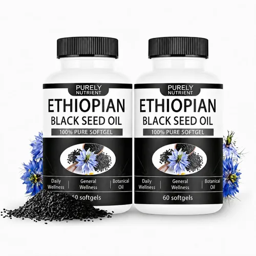 Vista 8 de Aceite de semilla negra etíope puramente nutritiva, sin OMG, sin gluten, 60