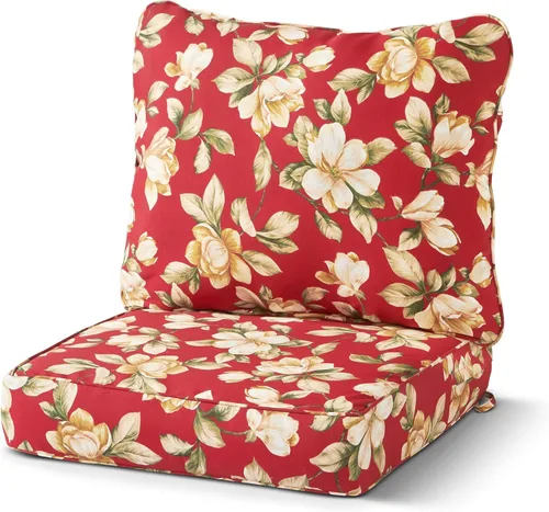 Vista 27 de Greendale Home Fashions Juego de cojines de asiento profundo para exterior de 2 piezas, Adobe Ártico