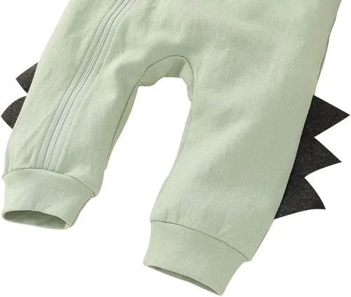 Vista 5 de Onththr Mameluco de dinosaurio para bebé, niño, manga larga, con capucha, trajes de traje