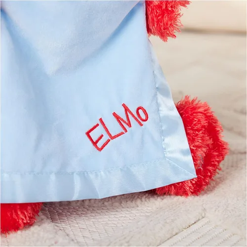 Vista 4 de GUND Sesame Street - Peluche animado oficial de Peek-a-Boo Elmo de Muppet de Plaza Sésamo, juguete sensorial de felpa prémium para edades de 18 Azul