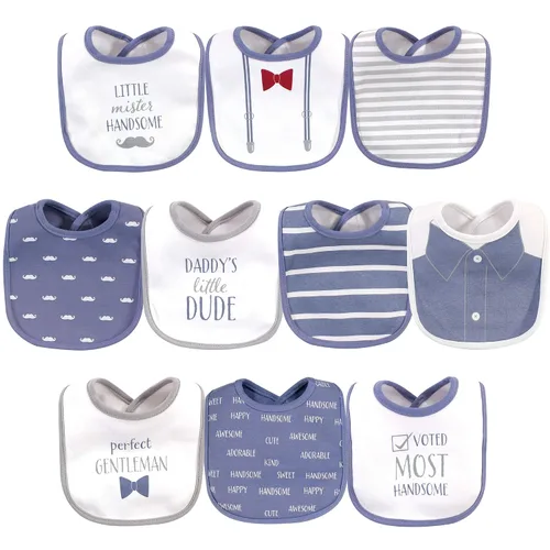 Vista 6 de Hudson Baby Baberos unisex de algodón para bebé, nube rosa, talla única (paquete de 2)