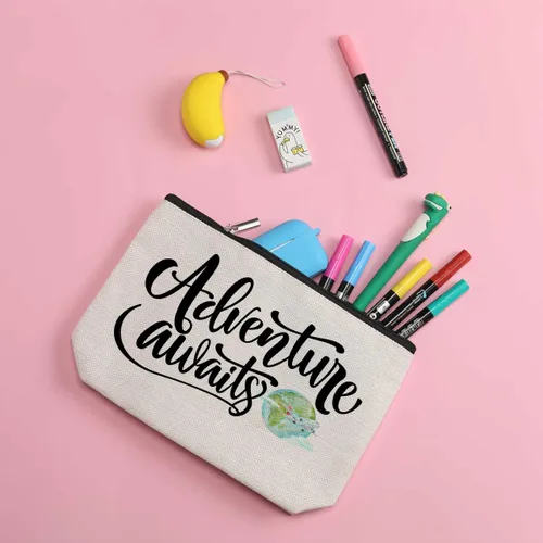 Vista 3 de ZHAMEN Bolsa de maquillaje divertida para regalo de cumpleaños de Navidad - Bolsa de cosméticos, Multicolor 0584, Estampado De Letras