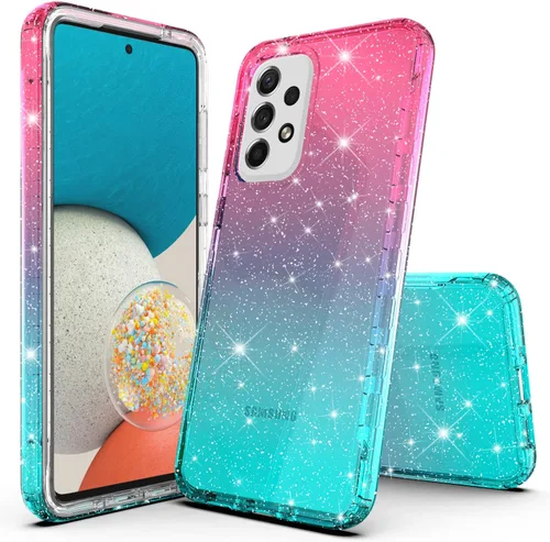 Vista 8 de Cpm- Funda híbrida con purpurina para Samsung Galaxy A23, con purpurina híbrida, color degradado para Samsung Galaxy A23 (azul/morado)