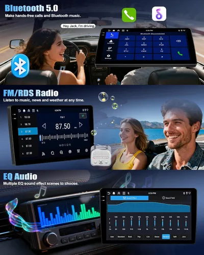 Vista 6 de 4+64G Android 15 Estéreo de coche para VW Beetle 2004-2010 con Carplay inalámbrico Android Auto, 9 pulgadas 1280 * 720P IPS pantalla táctil