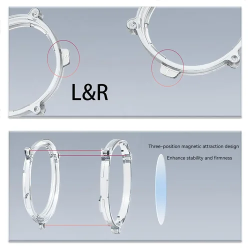 Vista 4 de Magnetic Glasses Spacer Protector Compatible with Meta Quest 3 Accessories Glasses Lens Insert Anti-Scratch Ring Glasses Bumper Protect Myopia