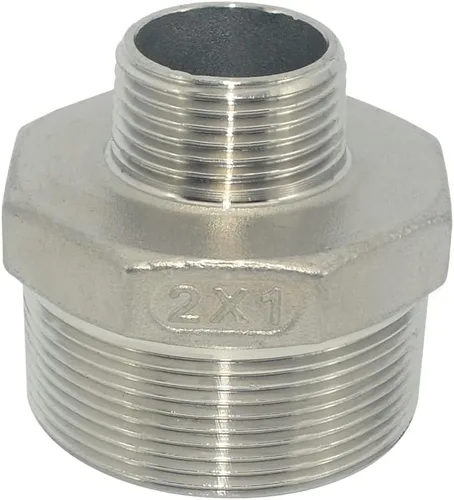 Vista 9 de 1/4" macho NPT a 1/8" hembra NPT hembra reductor/reductor buje de tubería, adaptador, buje hexagonal SS 304 de acero inoxidable