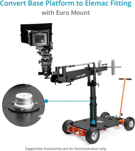 Vista 2 de PROAIM Euro/Elemac Base Industria Adaptador Estándar Placa de Montaje para Cine Dolly, Euro-Basado Bazooka, Elevadores de Altura, Plataformas
