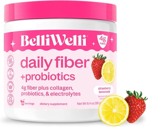 Vista 17 de BelliWelli Suplemento de fibra para mujeres y hombres – Polvo de fibra diaria premium de acacia orgánica con colágeno añadido, electrolitos