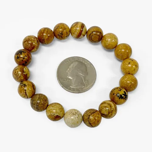 Vista 699 de Gem Avenue Handmade Round Bead Stretch Bracelet Unisex Natural Stone Beaded Jewelry for Men & Women, Elastic Wristband for Daily Wear