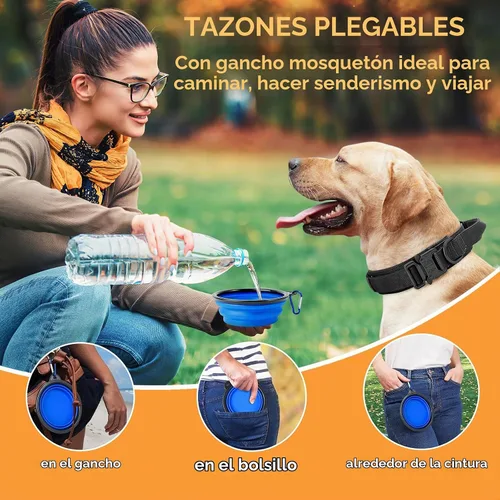 Vista 6 de HYDEME Collar táctico ajustable para perro, collar de nailon de entrenamiento militar con mango de control y hebilla de metal pesado para perros