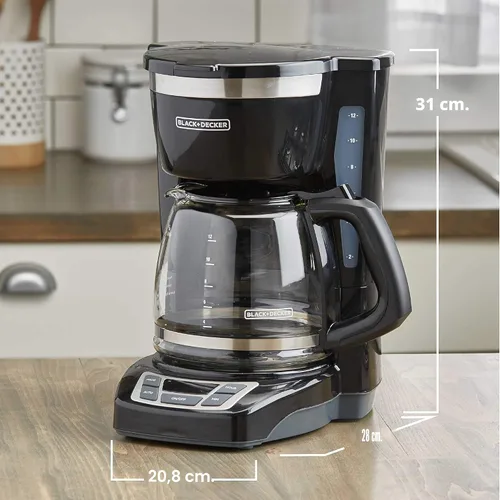 Vista 10 de BLACK+DECKER 12-Cup Drip Coffee Maker with Vortex Brewing Negro
