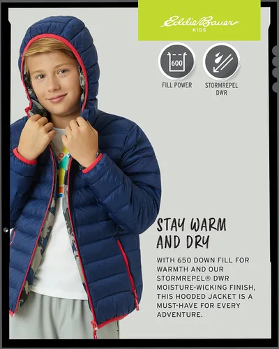 Vista 5 de Eddie Bauer Kids' Reversible Jacket - Weather Resistant Quilted Down Coat for Boys and Girls (3-20)