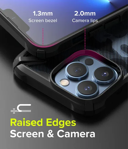 Vista 4 de Ringke Fusion-X - Funda compatible con iPhone 13 Pro, diseño de camuflaje, parte trasera dura, resistente, a prueba de golpes, avanzada funda