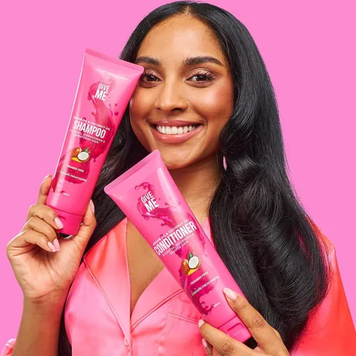 Vista 5 de Give Me Cosméticos, champú, limpia, nutre y fortalece, reduce la pérdida de cabello y la fragilidad con aceite de argán, coco y macadamia, además