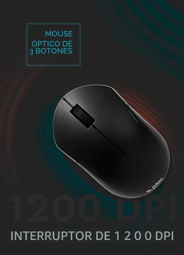 Vista 5 de mouse silencioso inalámbrico, reducción de ruido del 90% (Baterías Incluidas), Negro