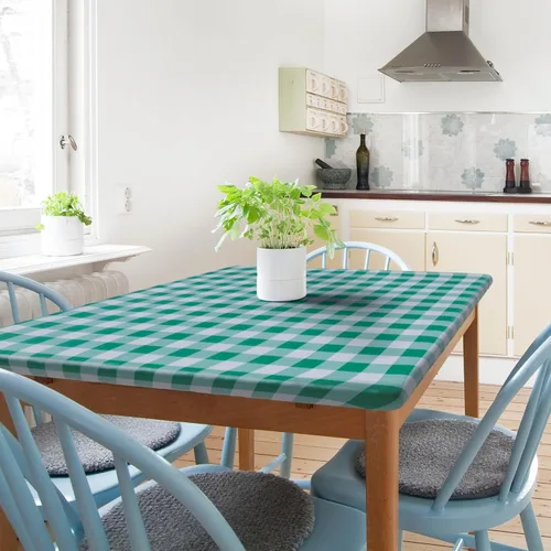 Vista 20 de Sorfey Mantel ajustado con elástico, vinilo con parte trasera de franela, se adapta a mesa de 24 x 48 pulgadas, rectangular, a prueba de agua, fácil