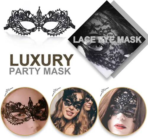 Vista 4 de Máscara de encaje para mujer, veneciana de Halloween, carnaval, fiesta